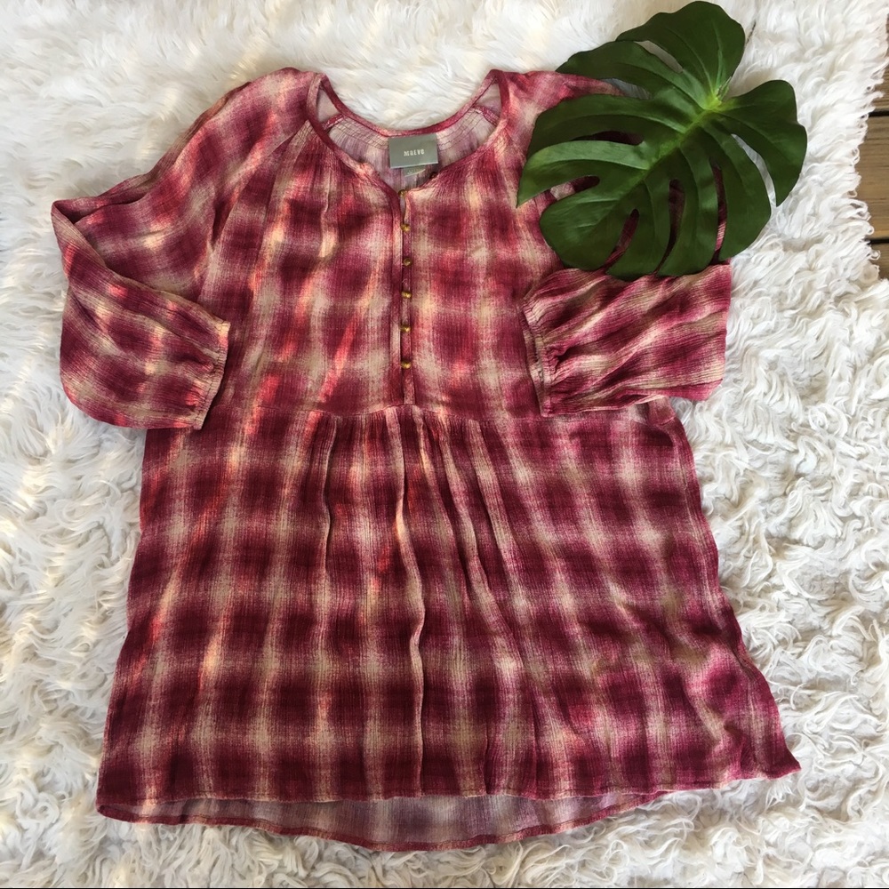 Anthropologie Maeve watercolor peasant blouse